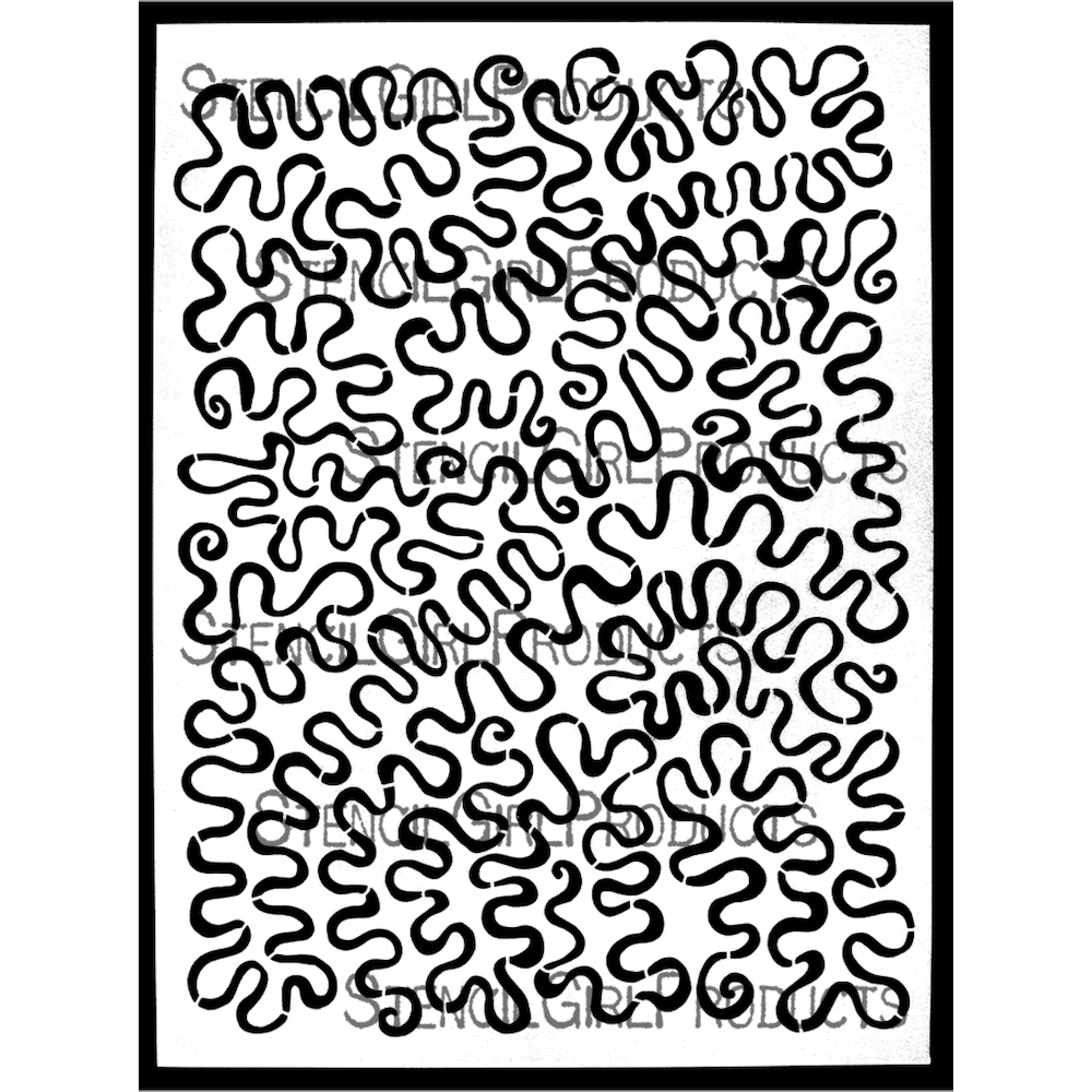 StencilGirl Squiggle Doodle Stencil l969