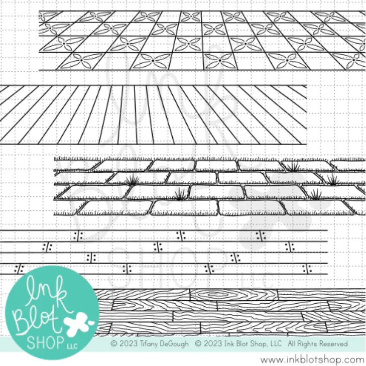 Ink Blot Shop Clear Stamp Set Surface Borders inbl151