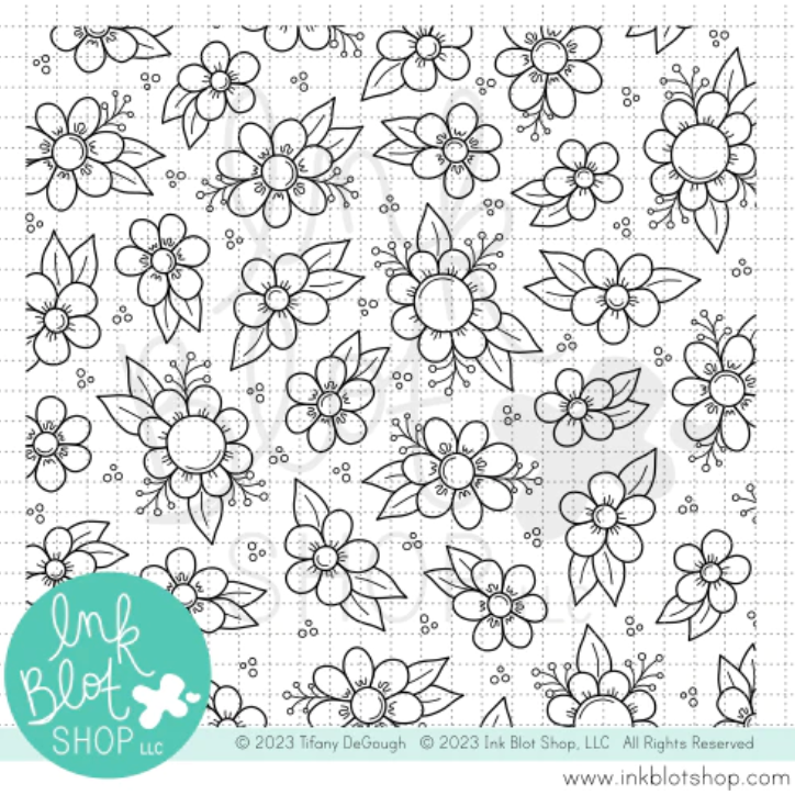 Ink Blot Shop Clear Stamp Doodled Floral Background inbl152