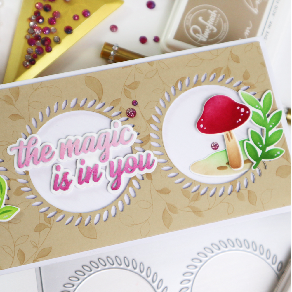 PinkFresh Studio The Magic Is In You Phrase Die Set 190723 Slimline Encouragement Card | color-code:ALT02