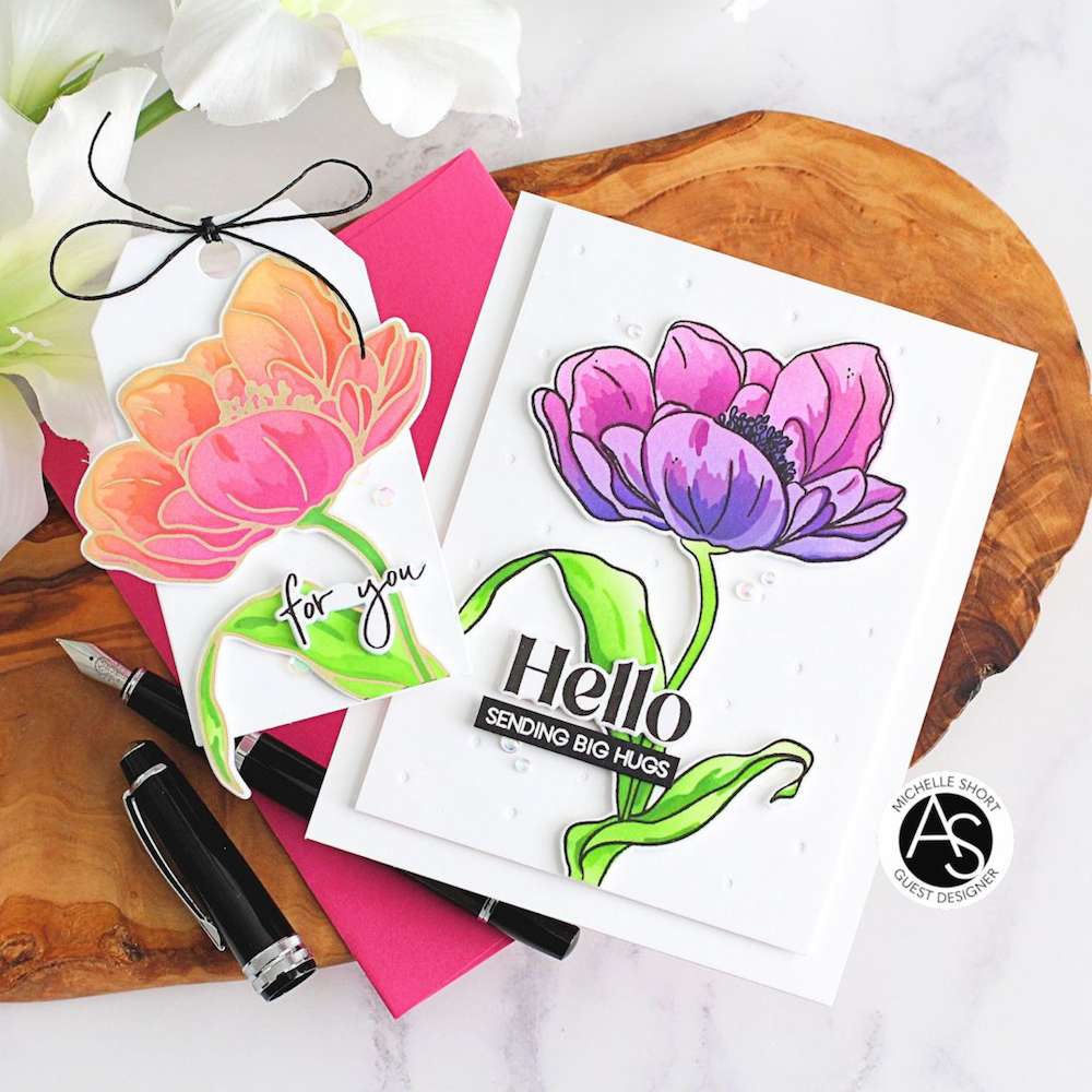 Alex Syberia Designs Tulips Treasure Stamp Set asdsta84 Hello