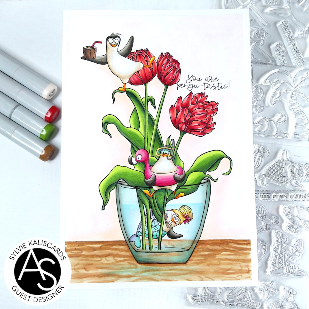 Alex Syberia Designs Tulips Treasure Die Set asdcd84 Vase