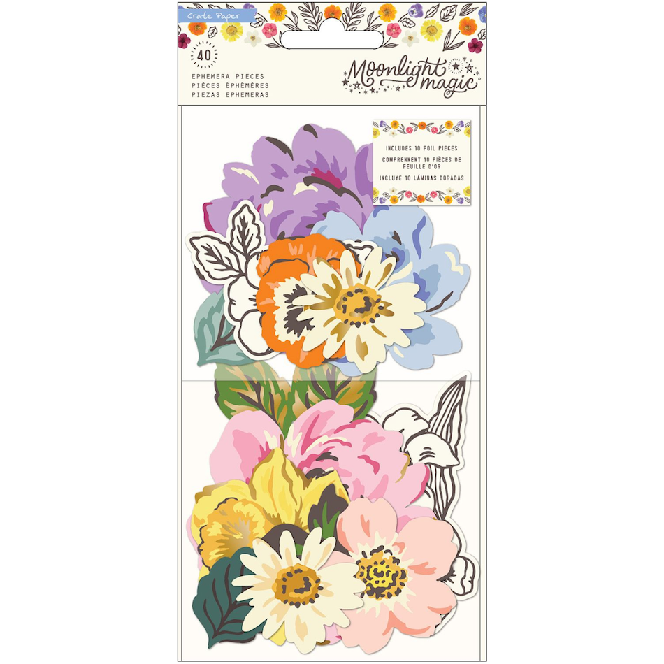 American Crafts Crate Paper Moonlight Magic Floral Ephemera 34022045