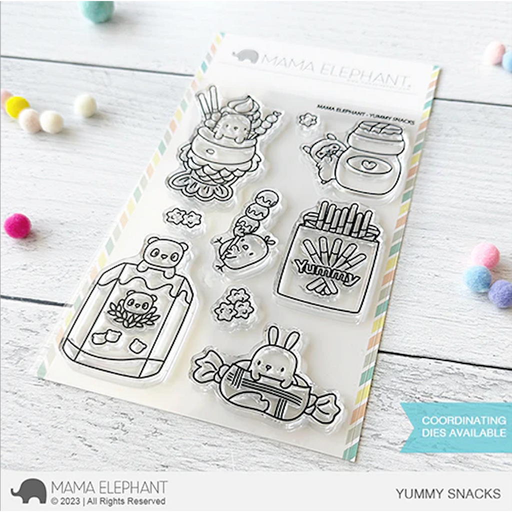 Mama Elephant Clear Stamps Yummy Snacks