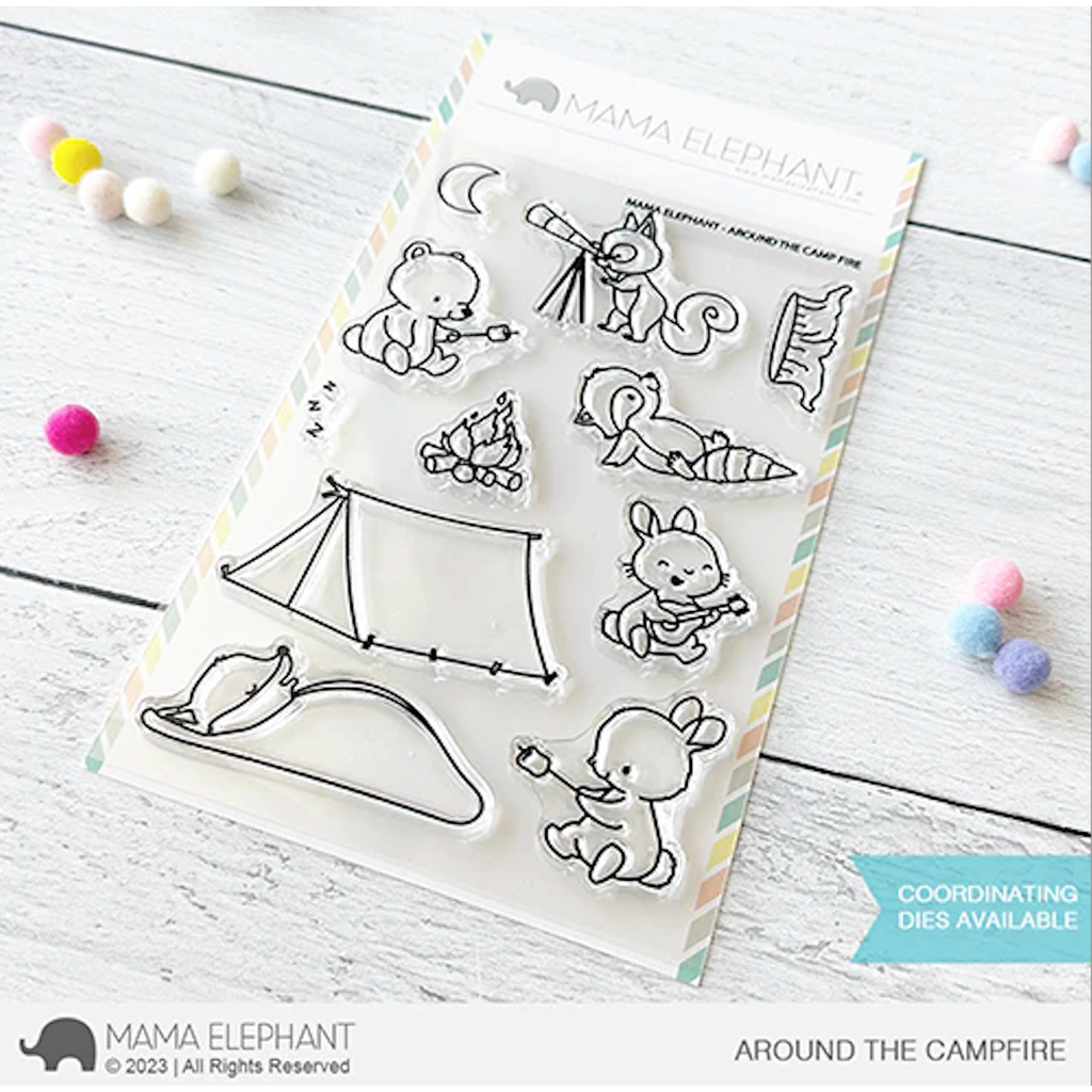 Mama Elephant Clear Stamps Around the Camp Fire