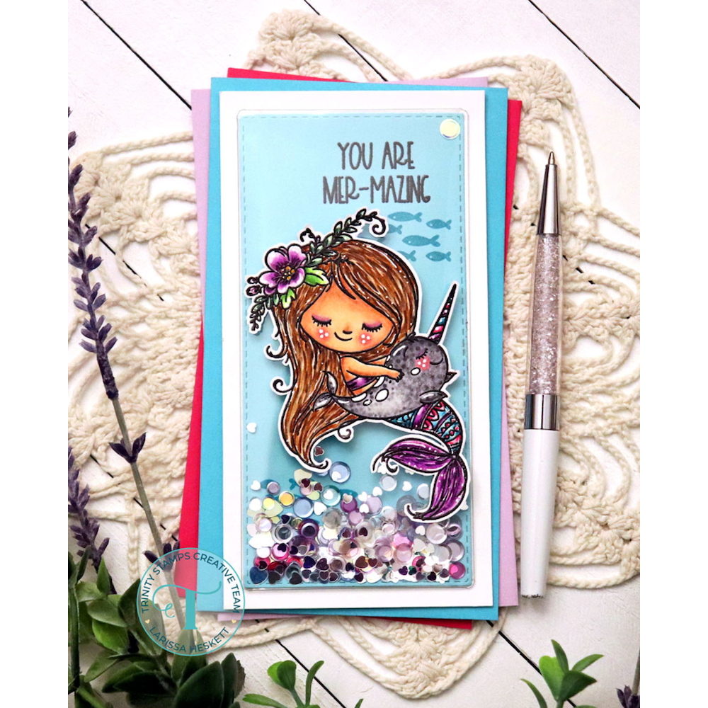 Trinity Stamps Ocean Jellyfish Confetti Embellishment Box tsb-389 You Are Amazing Mermaid Card | color-code:ALT01