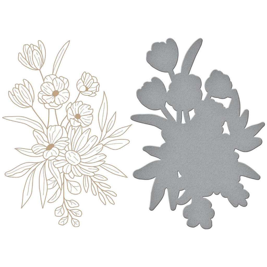 GLP-408 Spellbinders Glimmer Bouquet Hot Foil Plate and Die Set