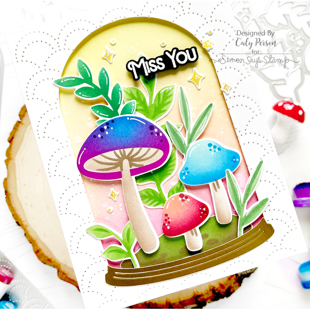 PinkFresh Studio The Magic Is In You Stencil Set 190523 Miss You Mushroom Terrarium Card | color-code:ALT04