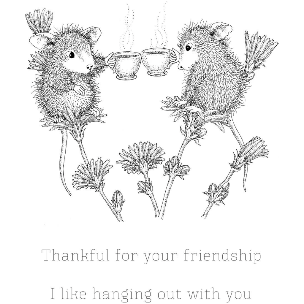 RSC-005 Spellbinders House Mouse Tea for Two Cling Rubber Stamps