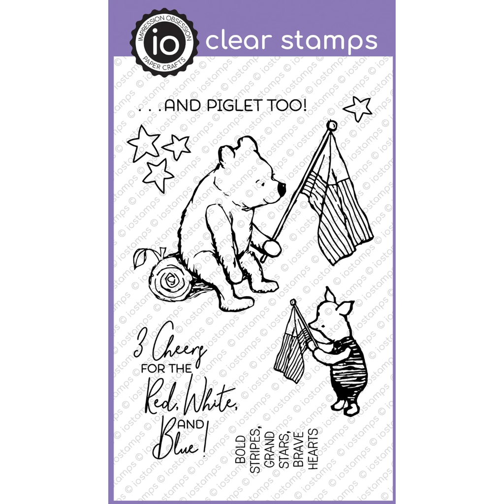 Impression Obsession Clear Stamp Patriotic Pooh CL1201