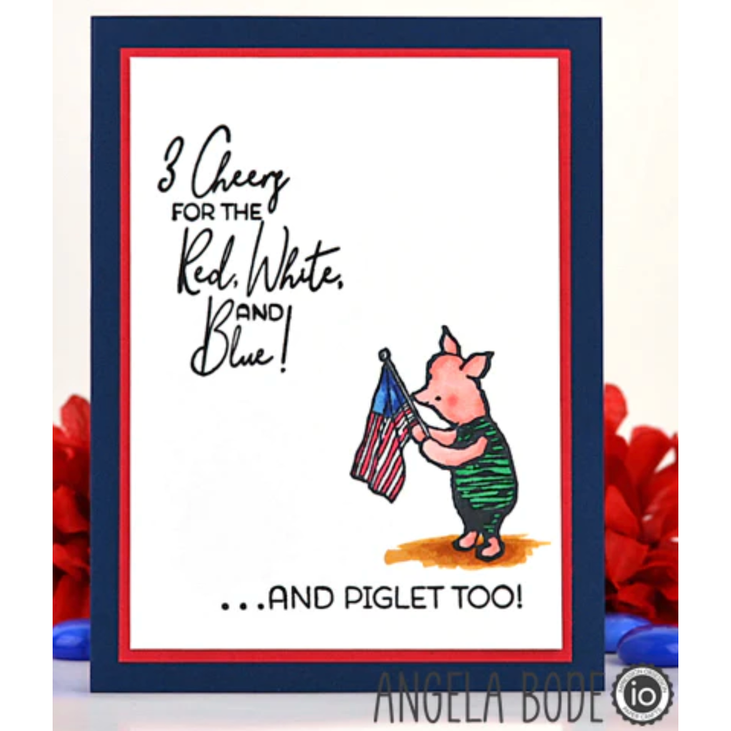 Impression Obsession Clear Stamp Patriotic Pooh CL1201 Flag