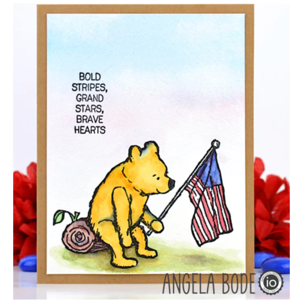 Impression Obsession Clear Stamp Patriotic Pooh CL1201 Brave