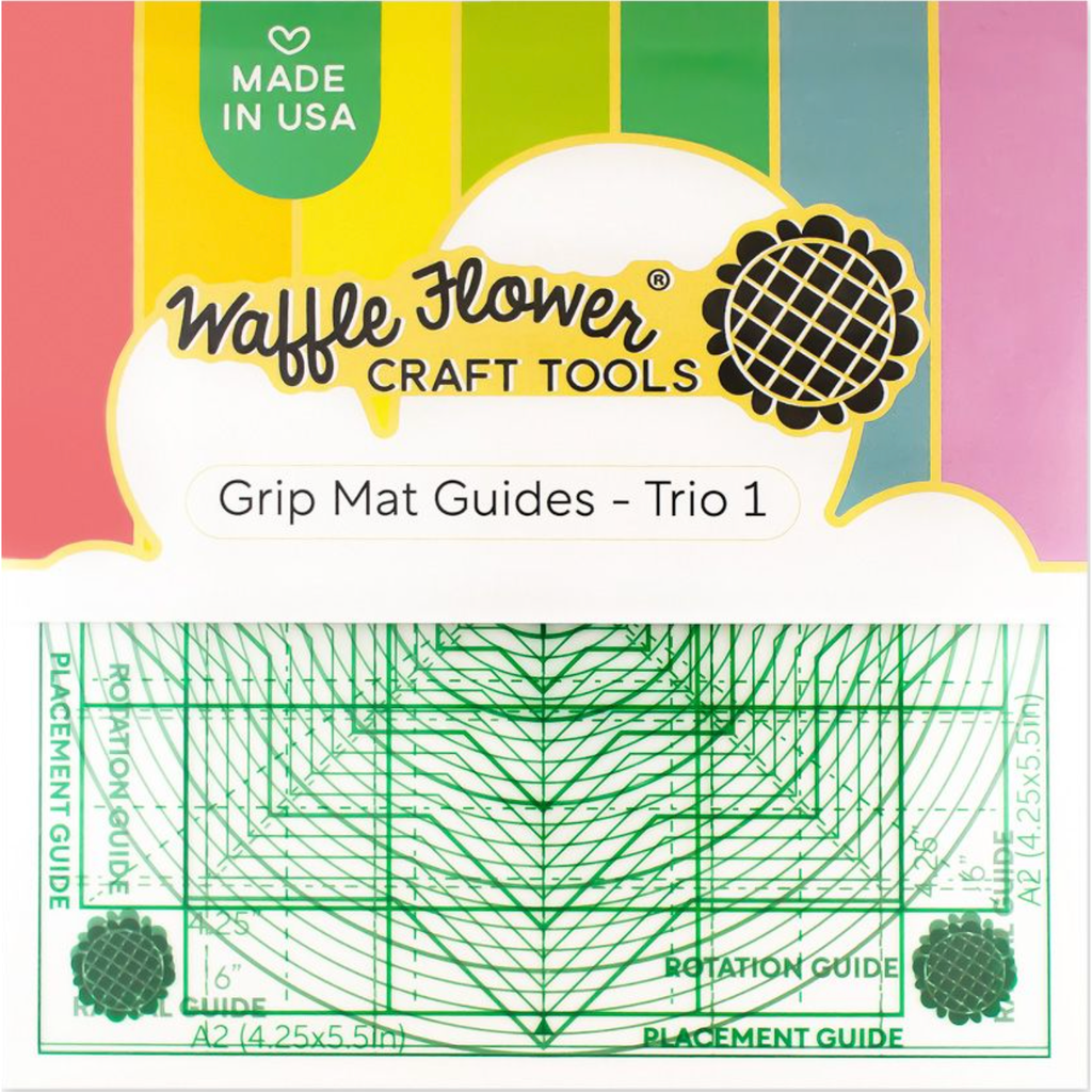 Waffle Flower 6x6 inch Grip Mat Guides Trio WFT077