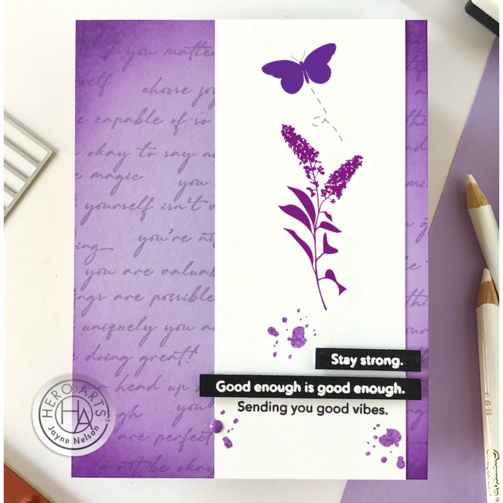 Hero Arts Wildflowers and Bugs Hero Transfers RT117 purple