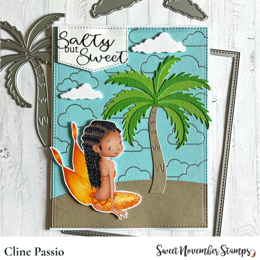 Sweet November Stamps Salty but Sweet Clear Stamp Set snsmmss23 Palm tree