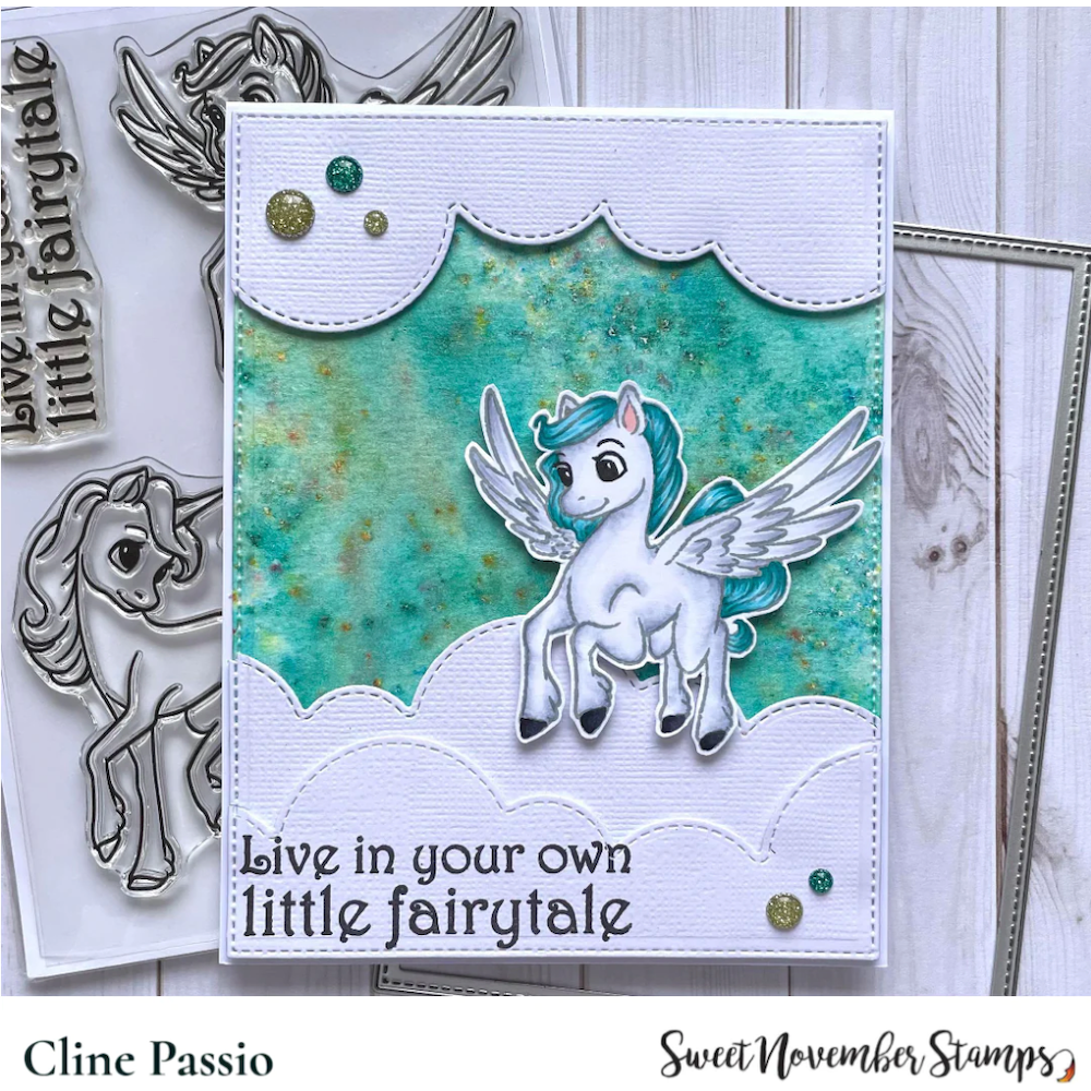 Sweet November Stamps Fairytale Unicorns Clear Stamp Set snssufu23 Flying