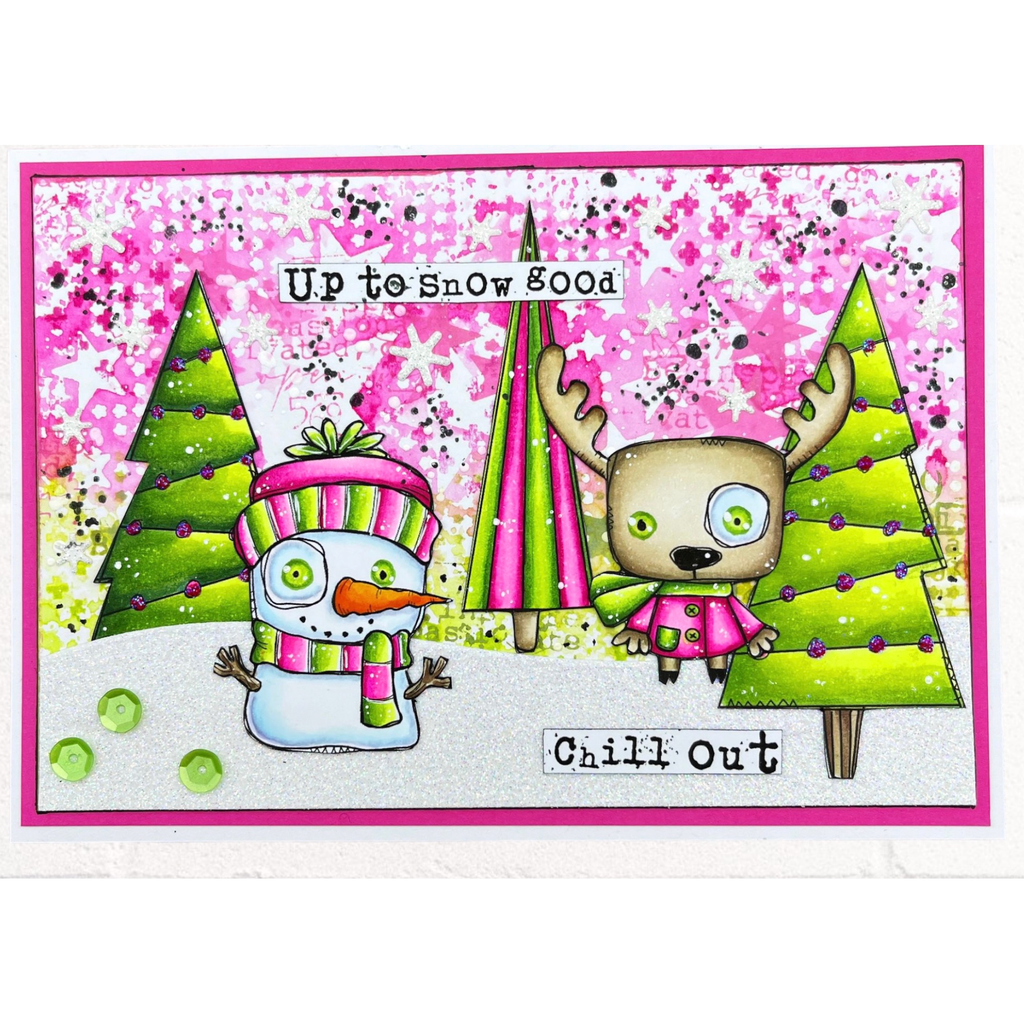 AALL & Create Snow Good A7 Clear Stamps aall944 pink