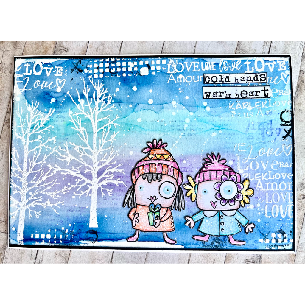 AALL & Create The Winter Girls A7 Clear Stamps aall946 cold hands