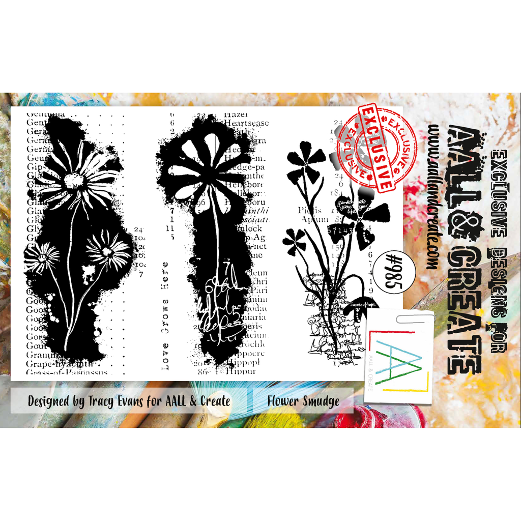 AALL & Create Flower Smudge A5 Clear Stamps aall985