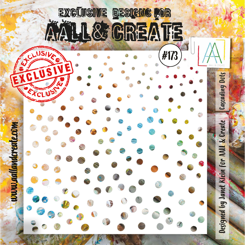 AALL & Create Cascading Dots 6x6 Stencil aal173