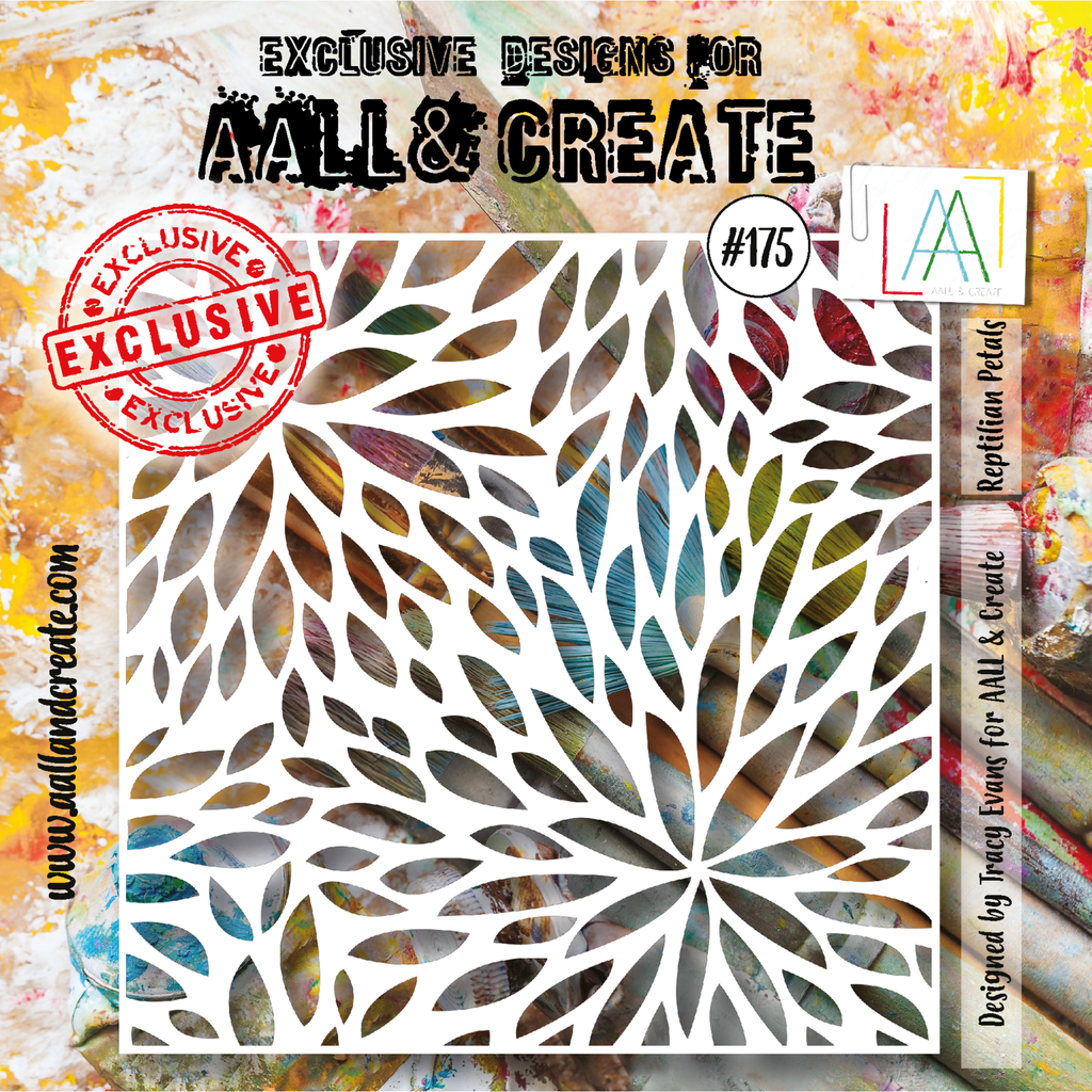 AALL & Create Reptilian Petals 6x6 Stencil aal175