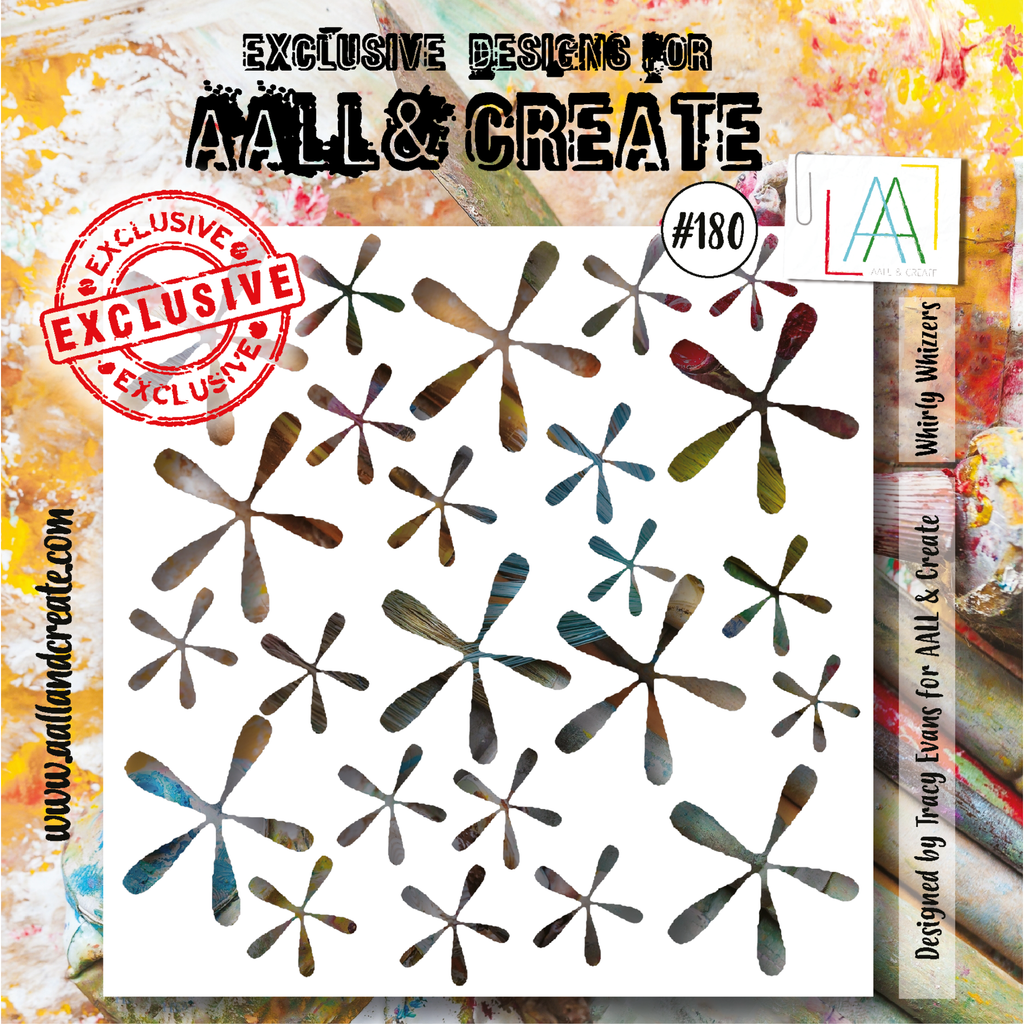 AALL & Create Whirly Whizzers 6x6 Stencil aal180