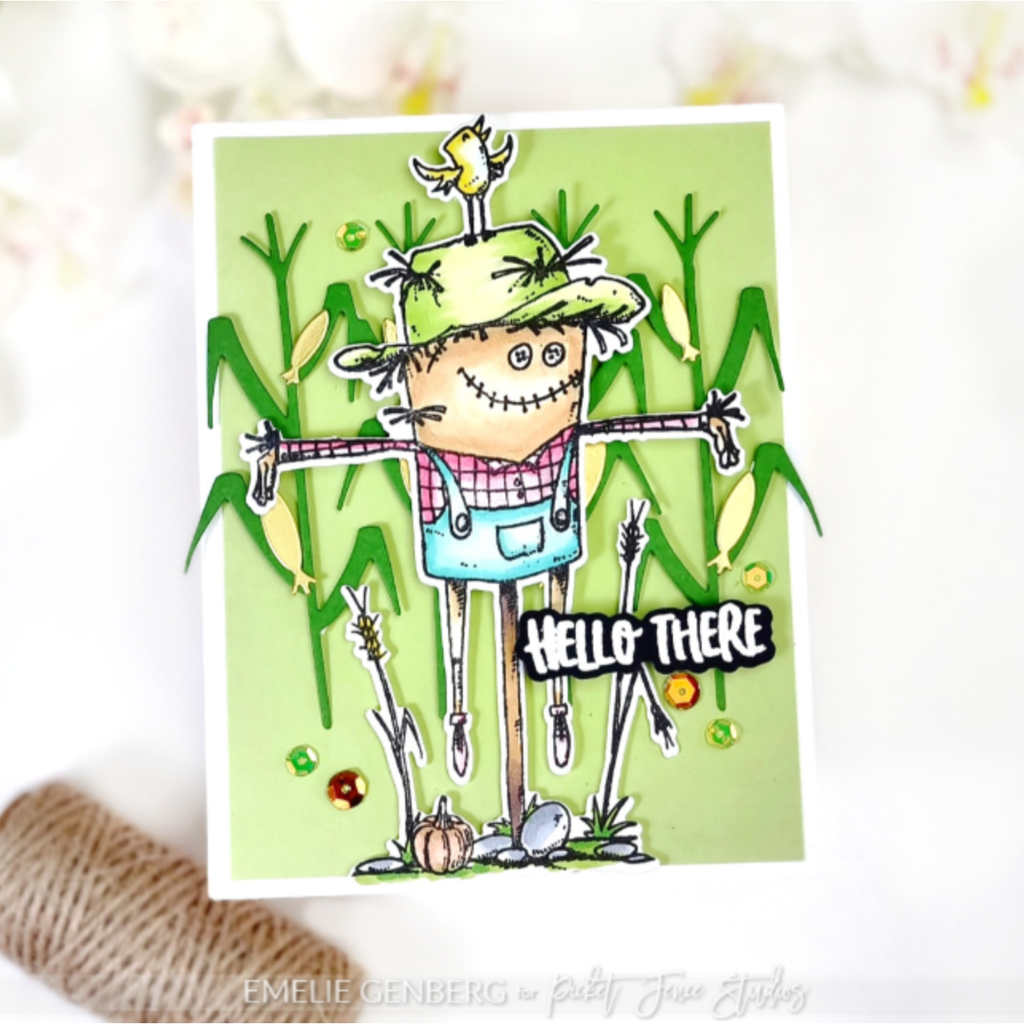 Picket Fence Studios Corn Stalk Dies pfsd-307 hello there card