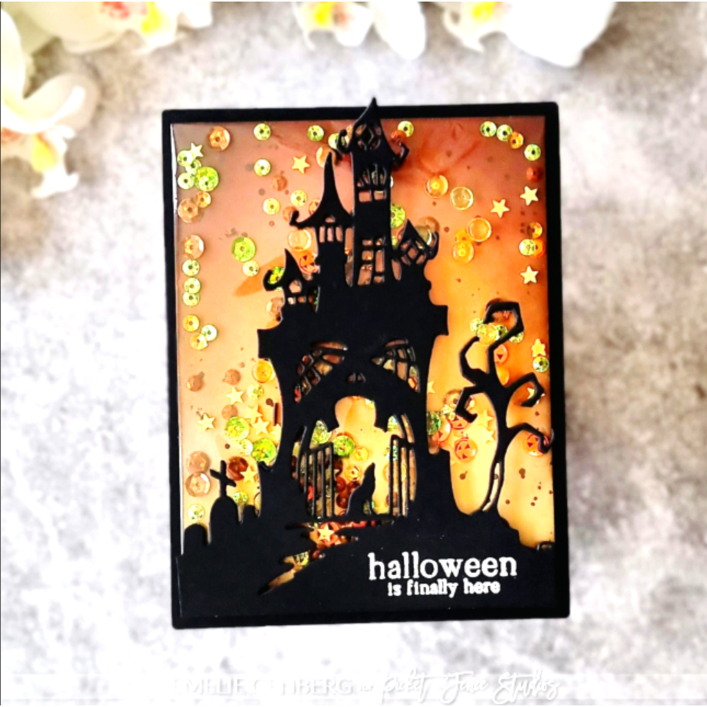 Picket Fence Studios A2 Ghost House Cover Plate Die pfsd-298 halloween card