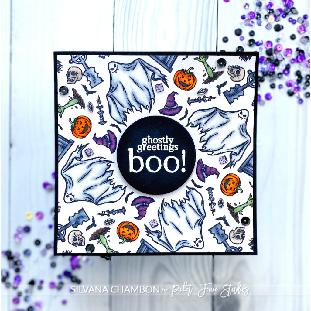 Picket Fence Studios Ghosts of Halloweens Past Die h-133d boo card