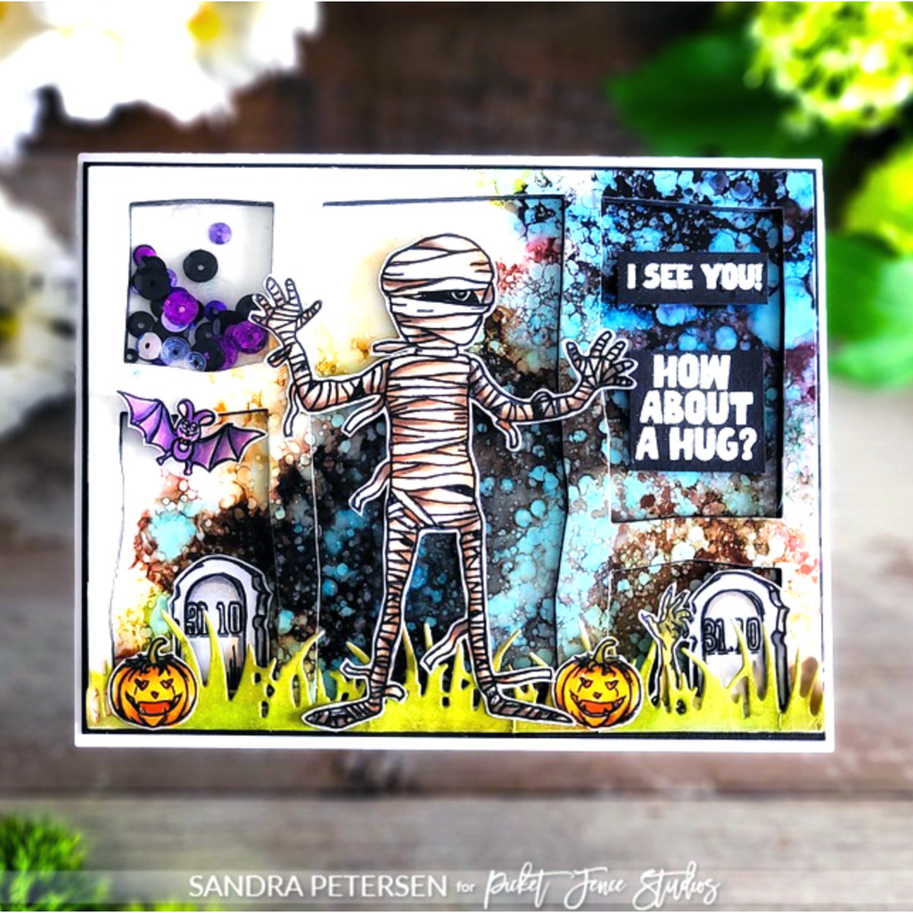 Picket Fence Studios People are my Favorite, Mummy Clear Stamps h-131 graveyard card