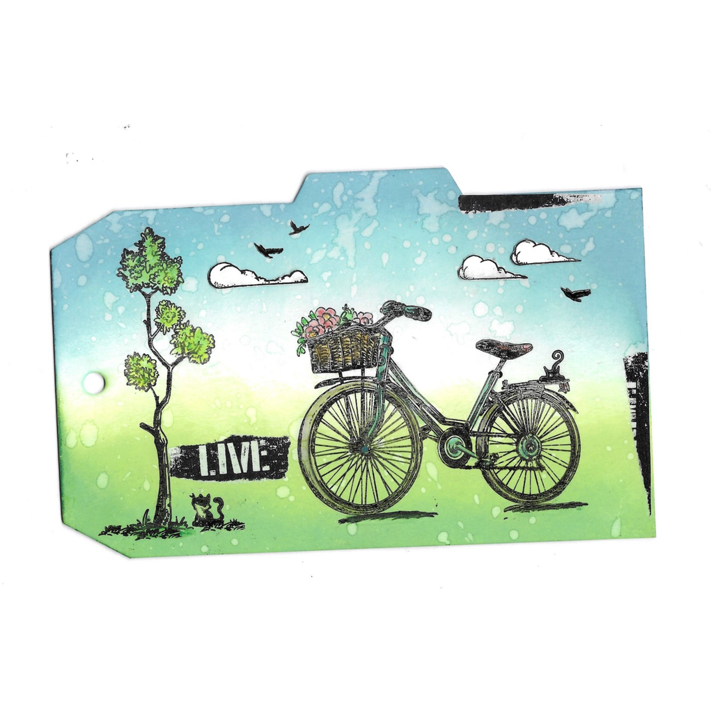 AALL & Create Spokes & Stars A7 Clear Stamps aall1049 bike tag