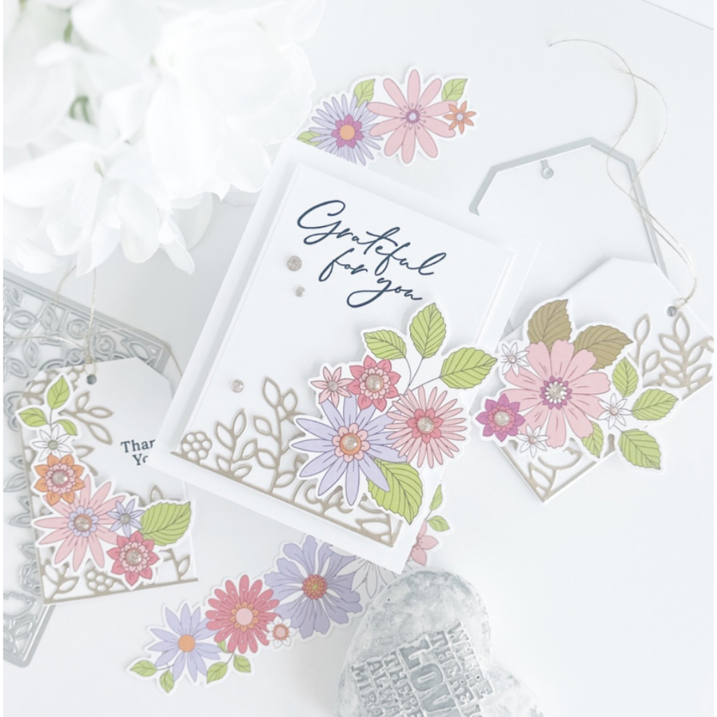 PinkFresh Studio Secret Garden Die Set 212223 Grateful For You Card | color-code:ALT03