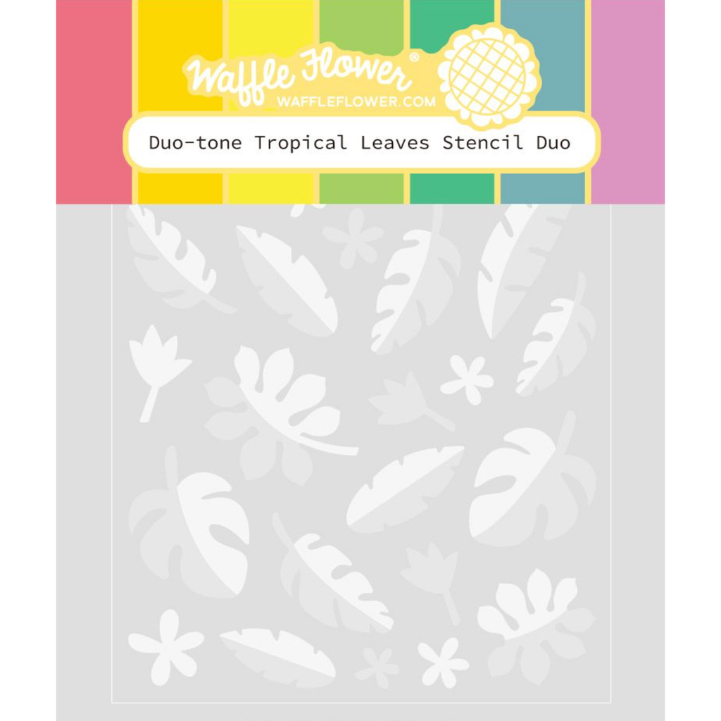 Waffle Flower Duo-Tone Tropical Leaves Stencils 421377