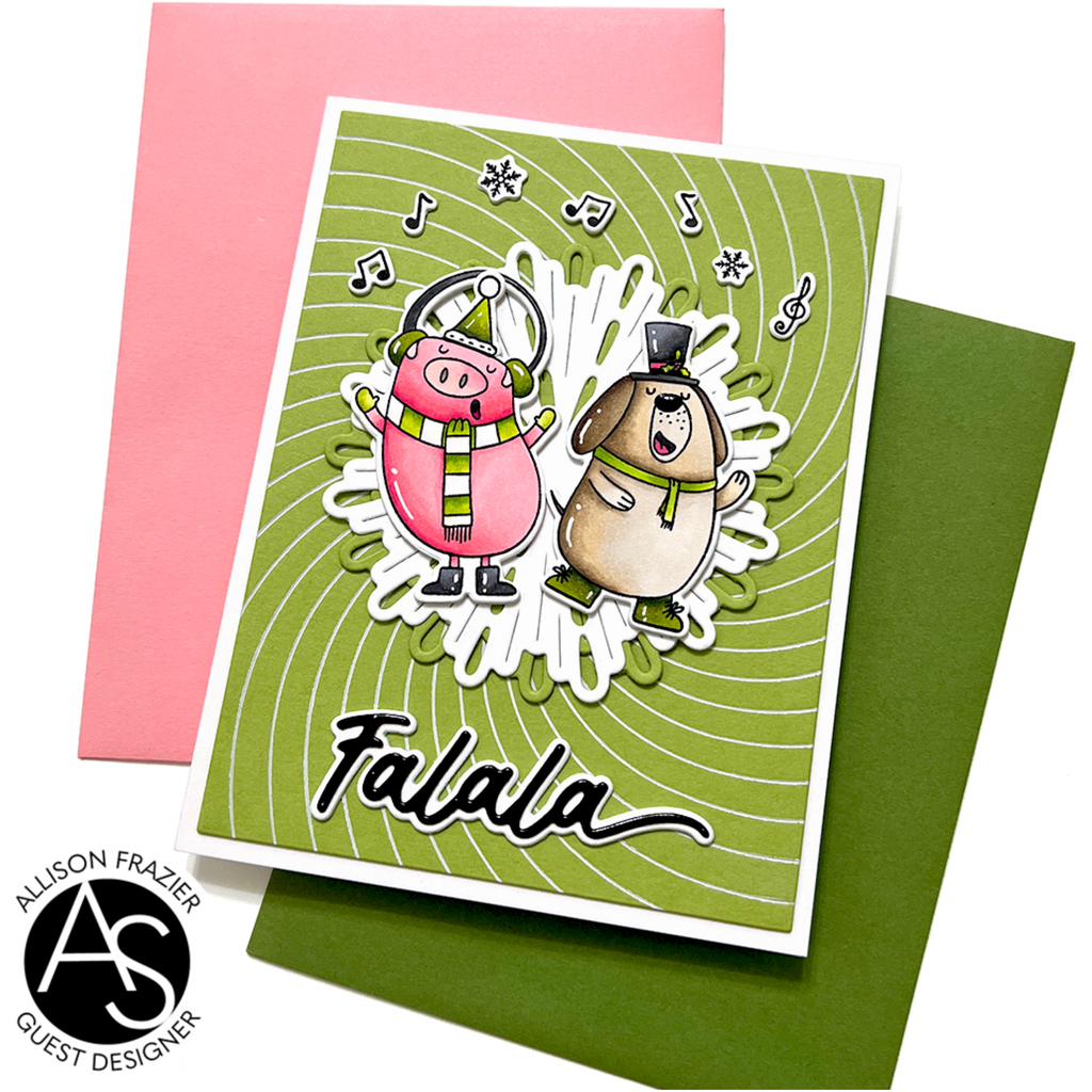 Alex Syberia Designs Falala Friends Clear Stamp Set asdsta90 Green Swirl