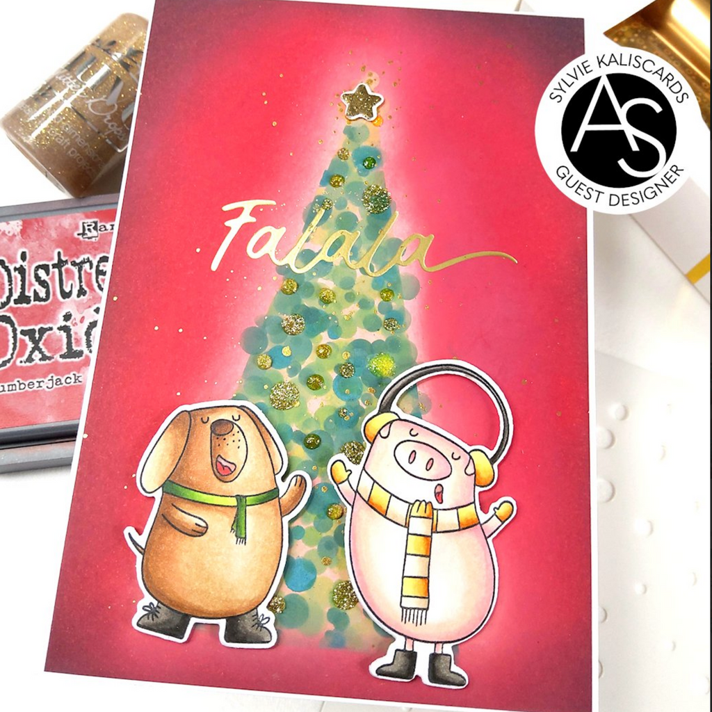 Alex Syberia Designs Falala Friends Clear Stamp Set asdsta90 Christmas Tree