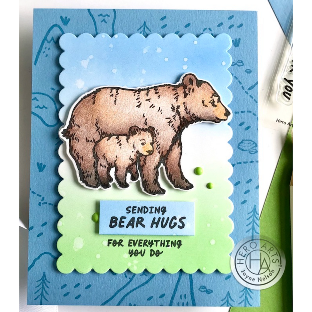 Hero Arts Stamp and Cut Bear Hugs DC305 bear hugs