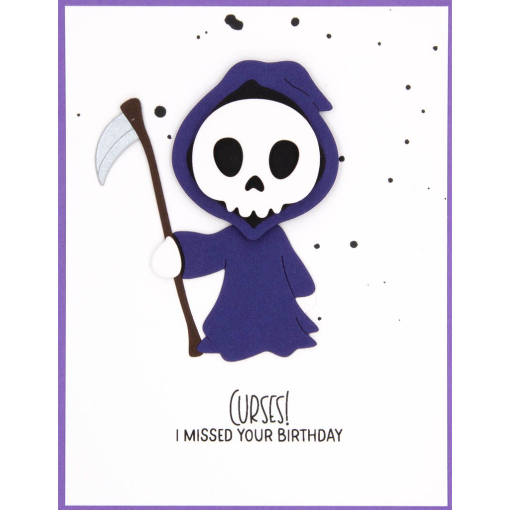 STP-214 Spellbinders Dancin' Halloween Sentiments Clear Stamps grim reaper