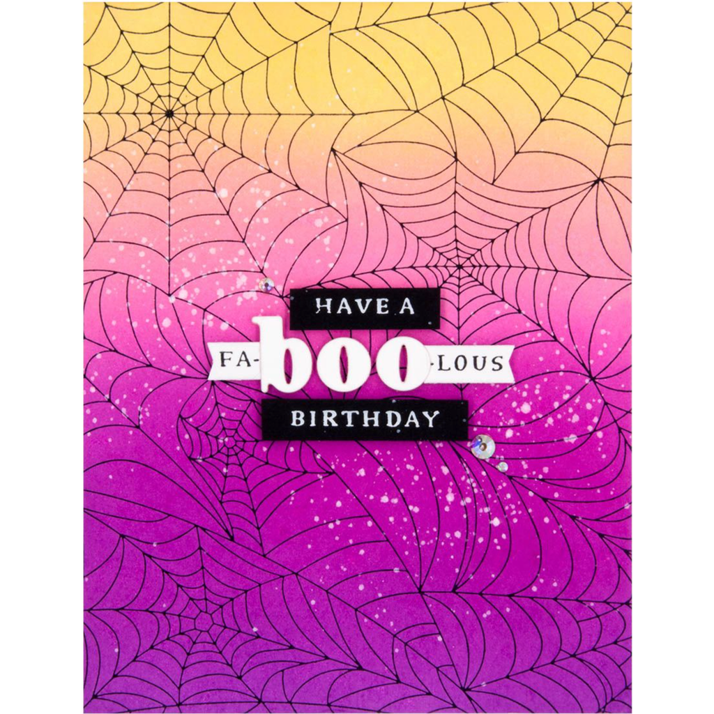 BP-080 Spellbinders Spider Web Background Press Plate happy birthday