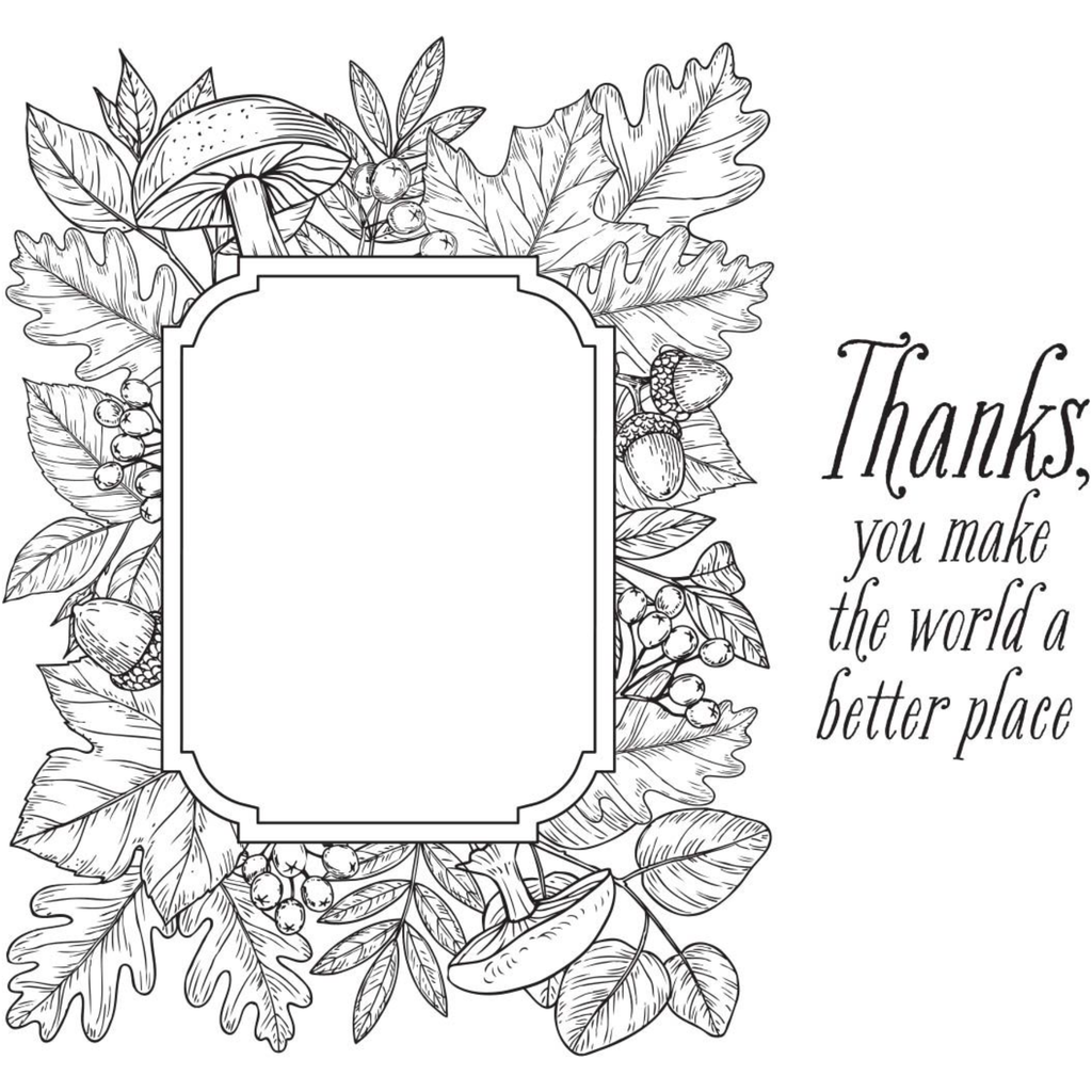 BP-083 Spellbinders Autumn Thanks Frame Press Plate