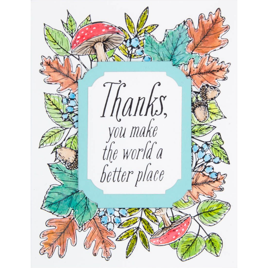 BP-083 Spellbinders Autumn Thanks Frame Press Plate thanks frame