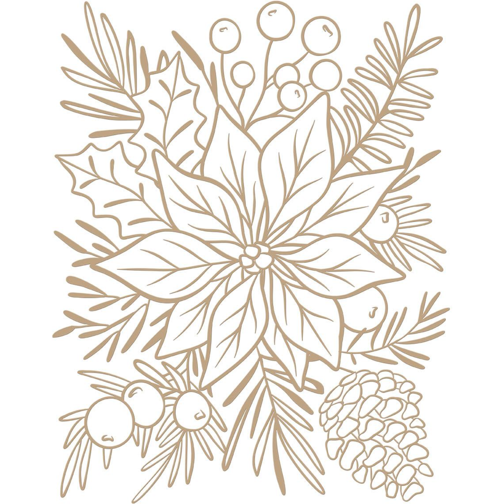 GLP-427 Spellbinders Full Bloom Poinsettia Hot Foil Plate