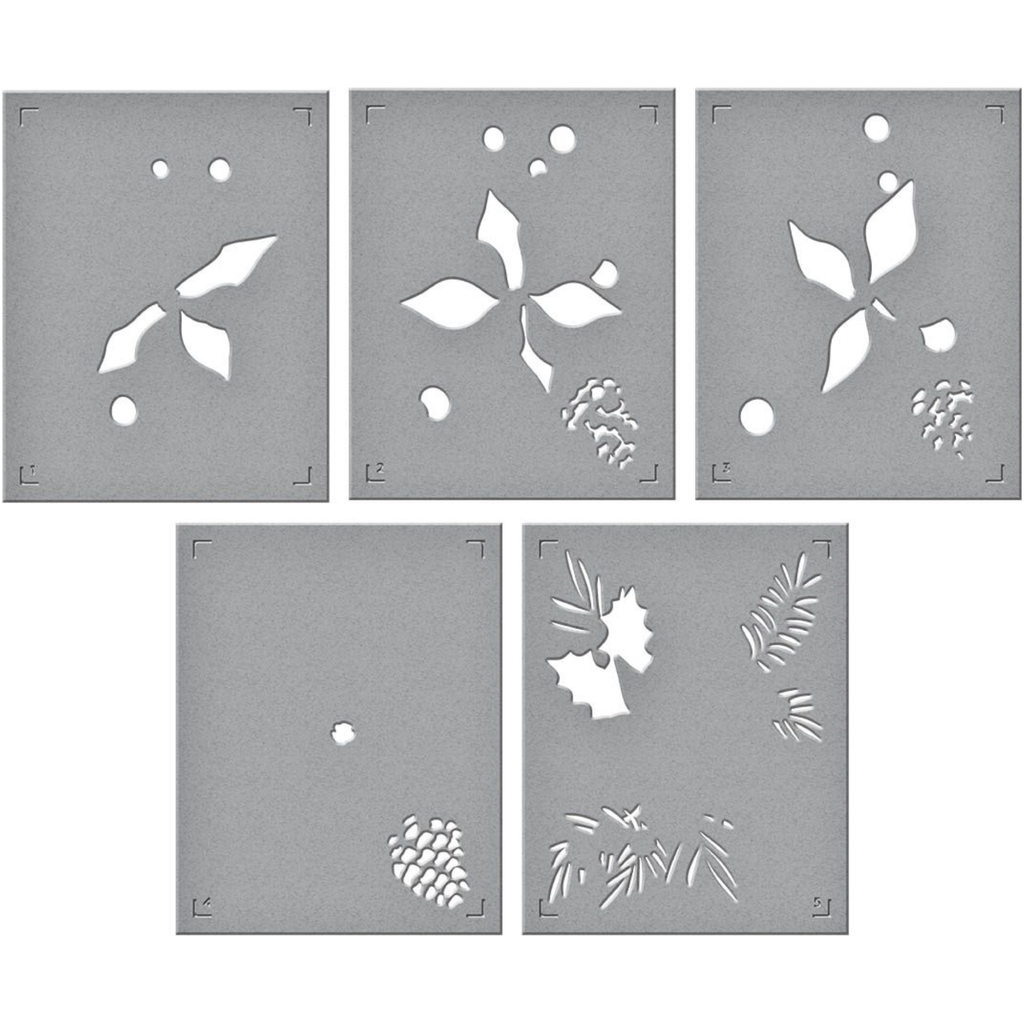 STN-070 Spellbinders Full Bloom Poinsettia Stencils