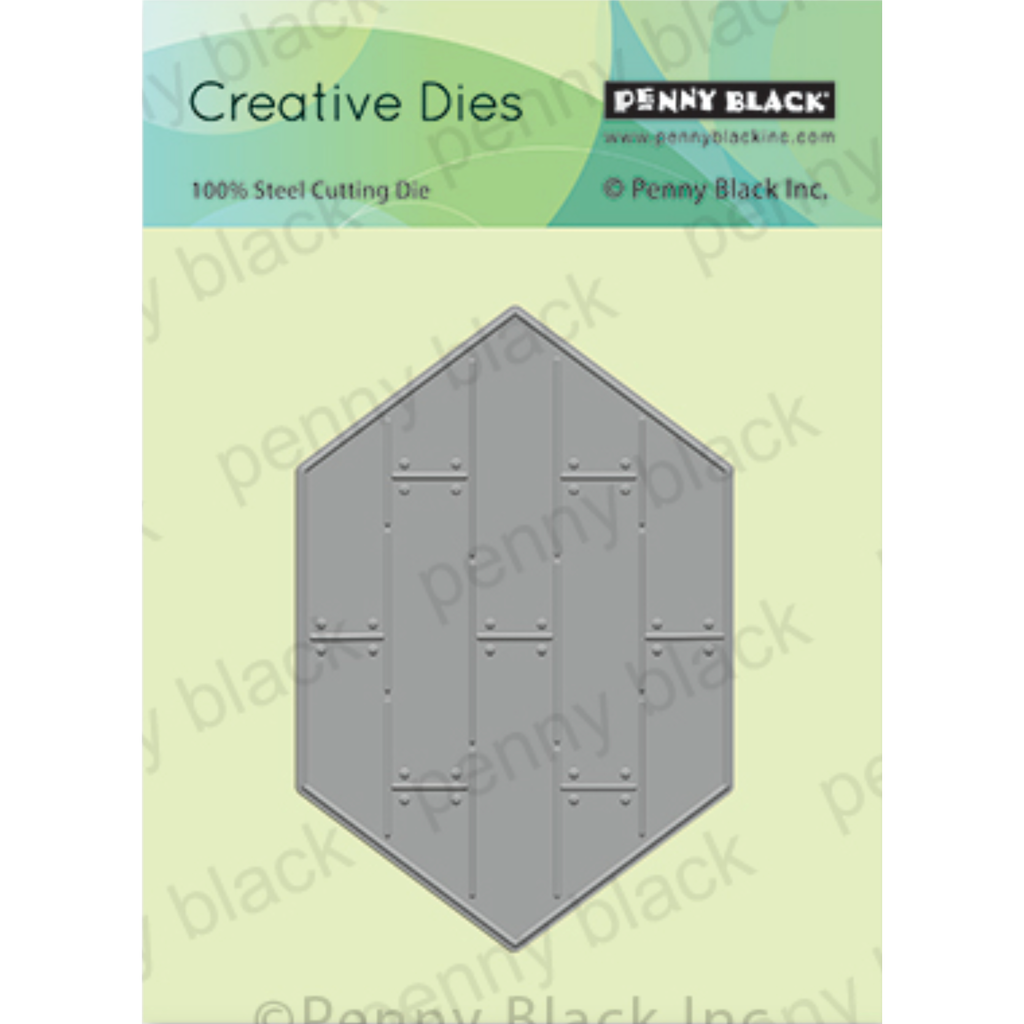 Penny Black Shiplap Hexagon Thin Metal Creative Die 51-782