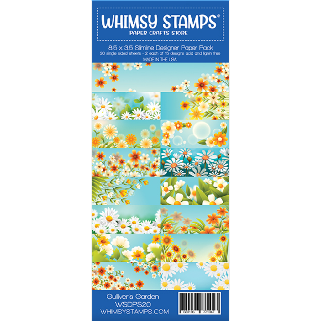 Whimsy Stamps Gullivers Garden Slimline Paper Pack WSDPS20