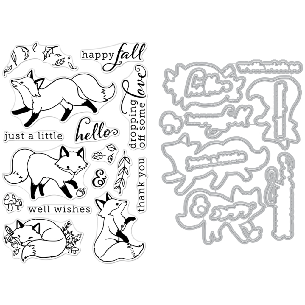 Hero Arts Fall Fox Clear Stamp and Die Set sb379