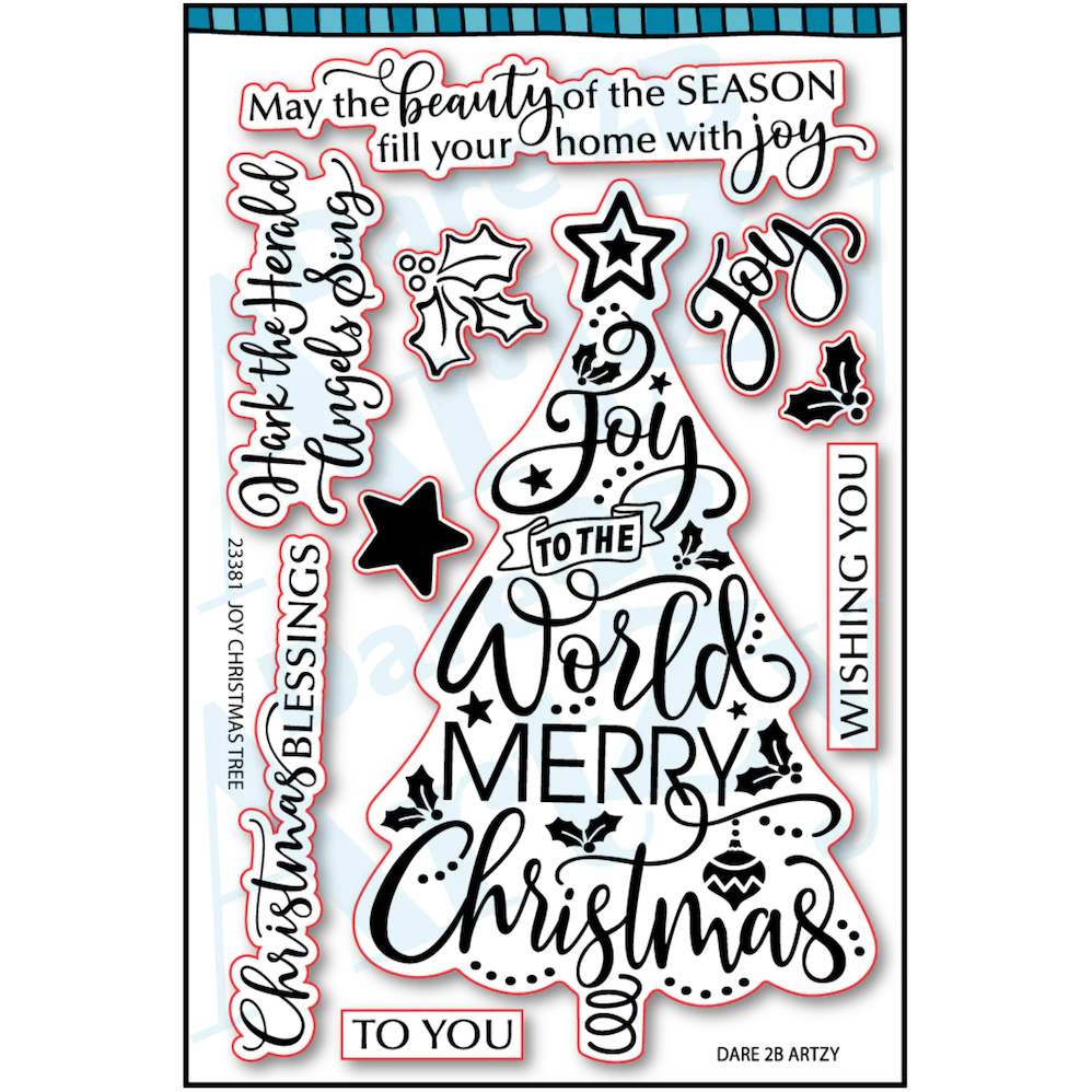 Dare 2B Artzy Joy Christmas Tree Clear Stamp Set 23381 