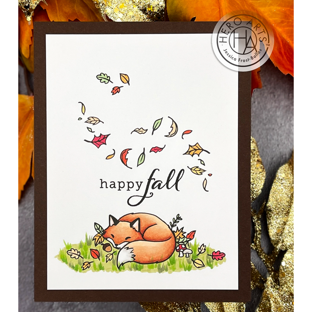 Hero Arts Fall Fox Clear Stamps cm723 happy fall