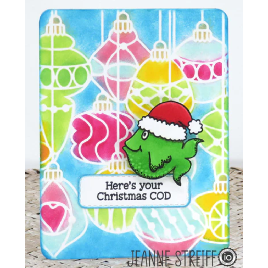 Impression Obsession Clear Stamps Holiday Fishes mc1223 christmas cod