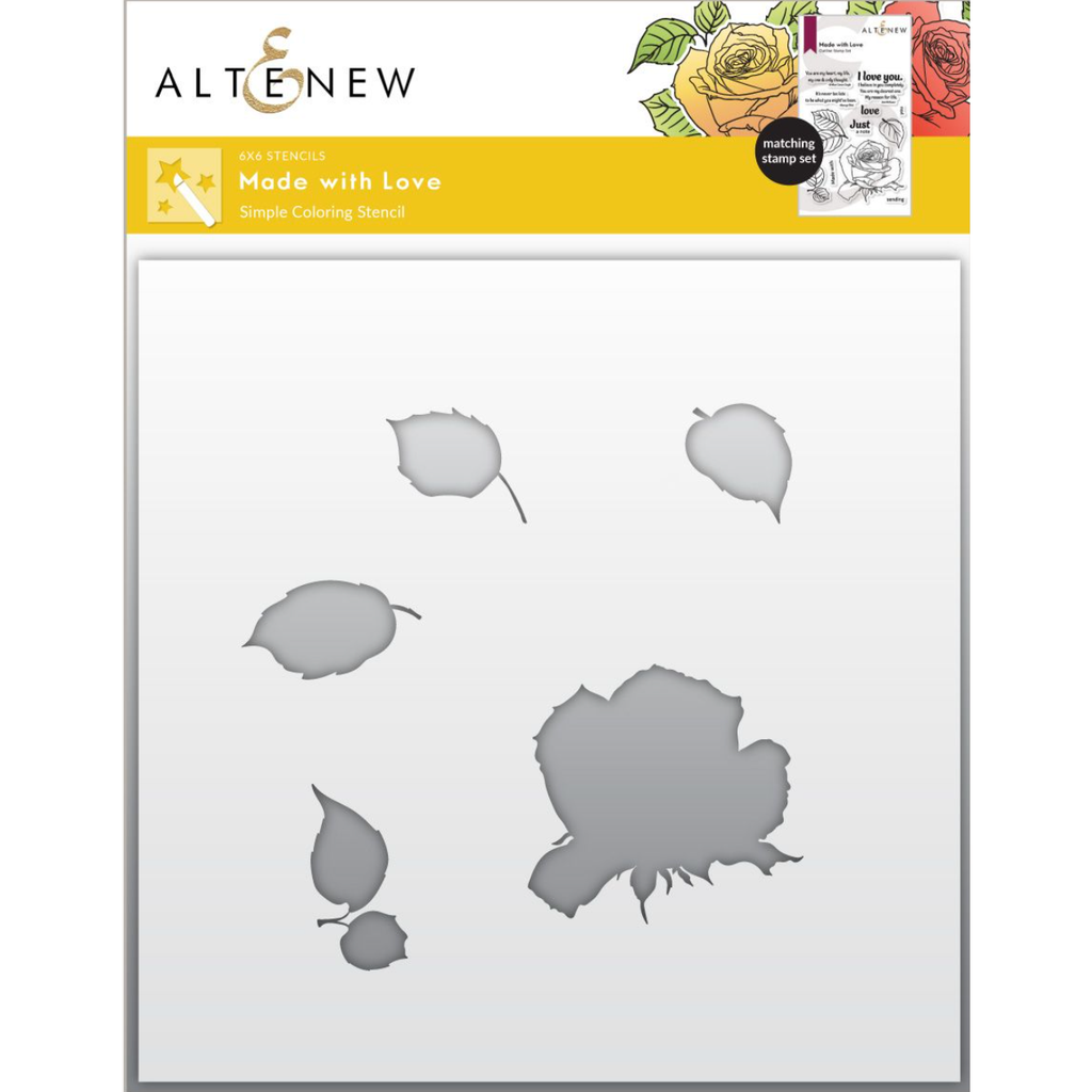 Altenew Made with Love Simple Coloring Stencil alt8132