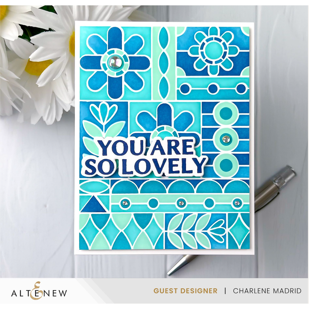 Altenew Flower Shine Simple Coloring Stencils alt8118 you are so lovely